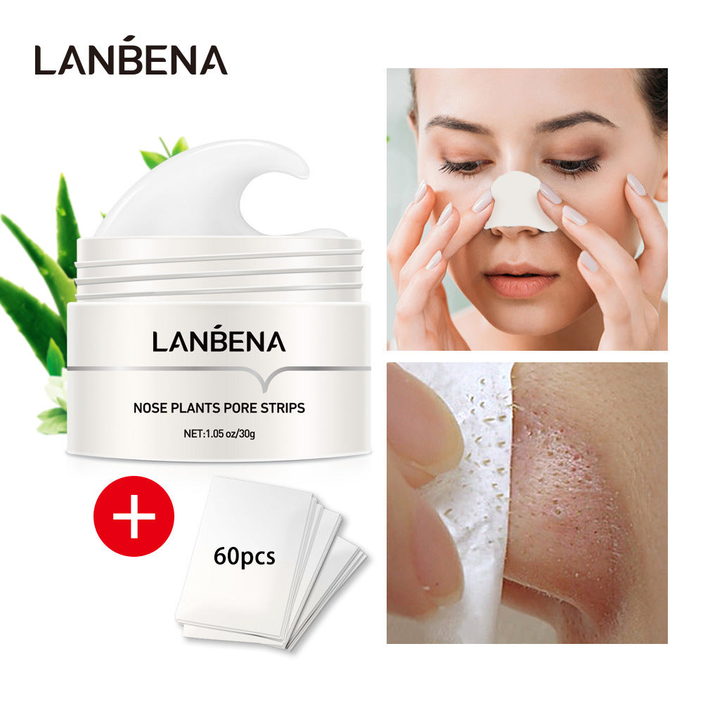 Crème & Patch Anti Points Noirs Nez LANBENA – Soin Pores Dilatés 30g + 60 Bandes